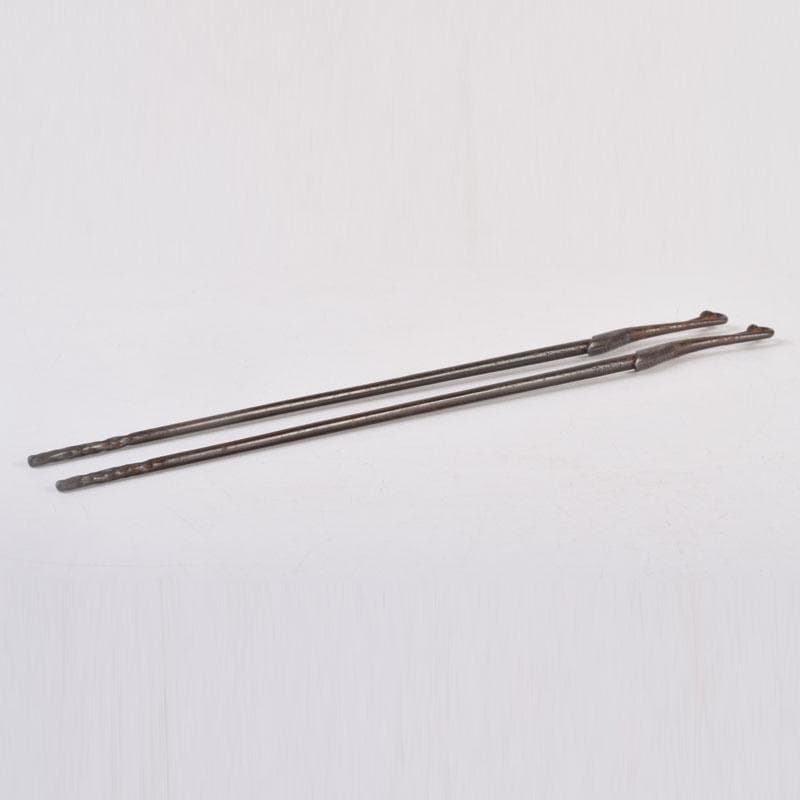 茶道具 金屋 金谷五郎三郎作 銅製 銀象嵌鶴頭火箸 共袋共箱 V 8571