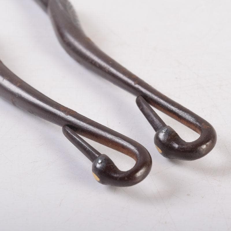 茶道具 金屋 金谷五郎三郎作 銅製 銀象嵌鶴頭火箸 共袋共箱 V 8571