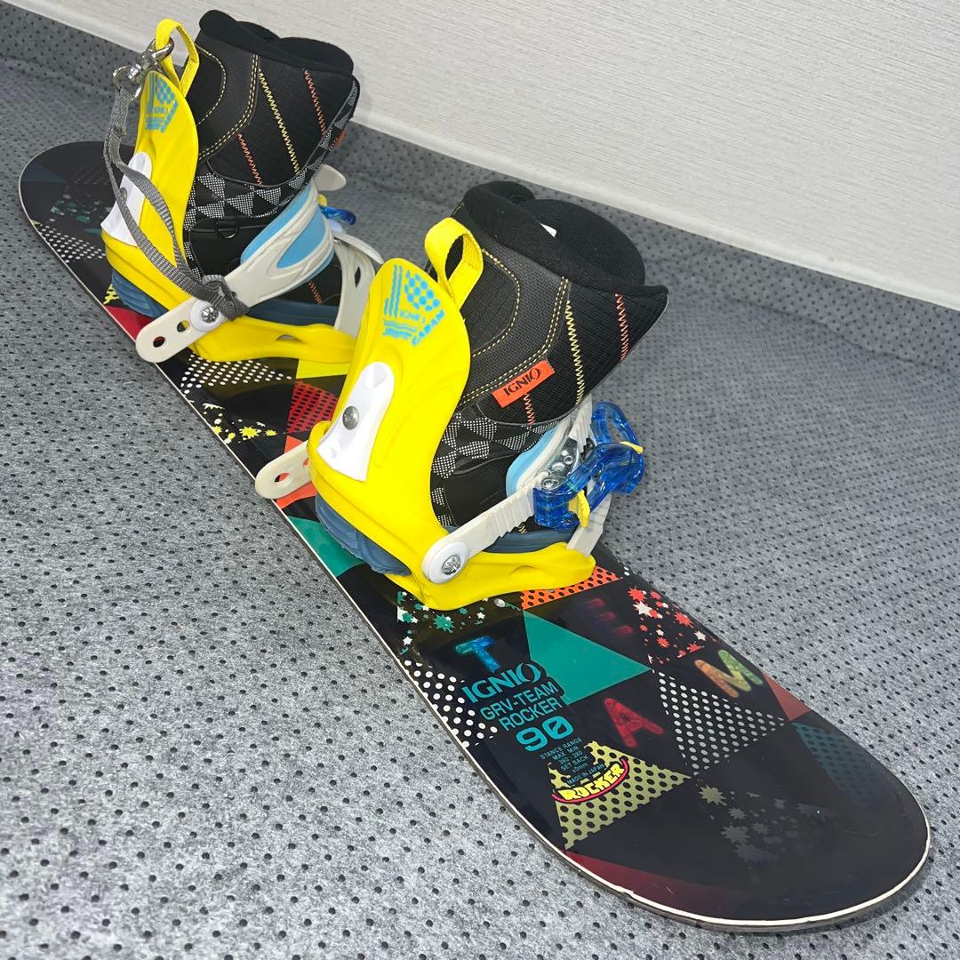 数回使用 キッズスノーボード 90cm IGNIO＋バイン＋ダイヤルブーツ