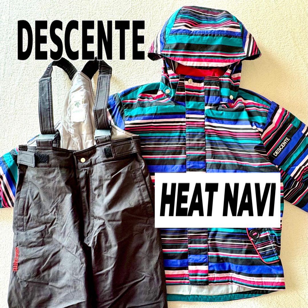 140 デサント　スキー　スノーボード　上下セット　ブルー　ブラック　ボーダー BLACK SNOW スノボウェア メンズ 上下セット スノーボードウェア