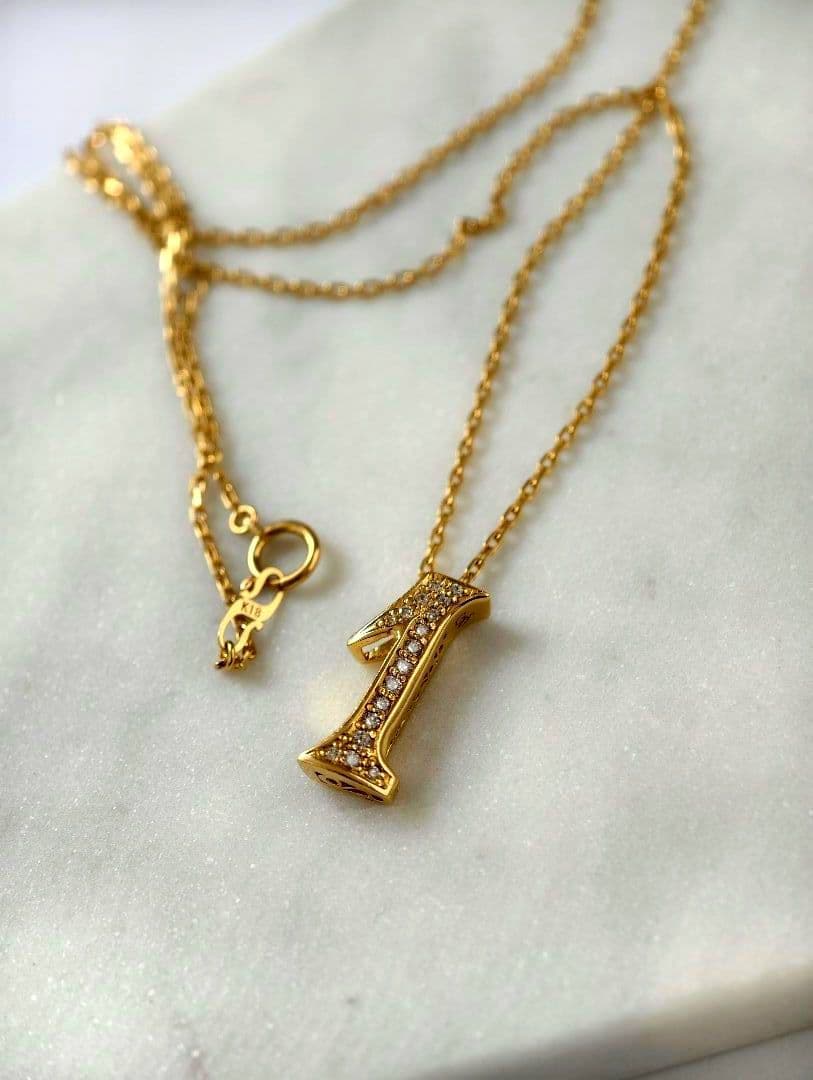 ゆきざき ノンブル ダイヤ ネックレス K18 0.17ct ギャランティ付属