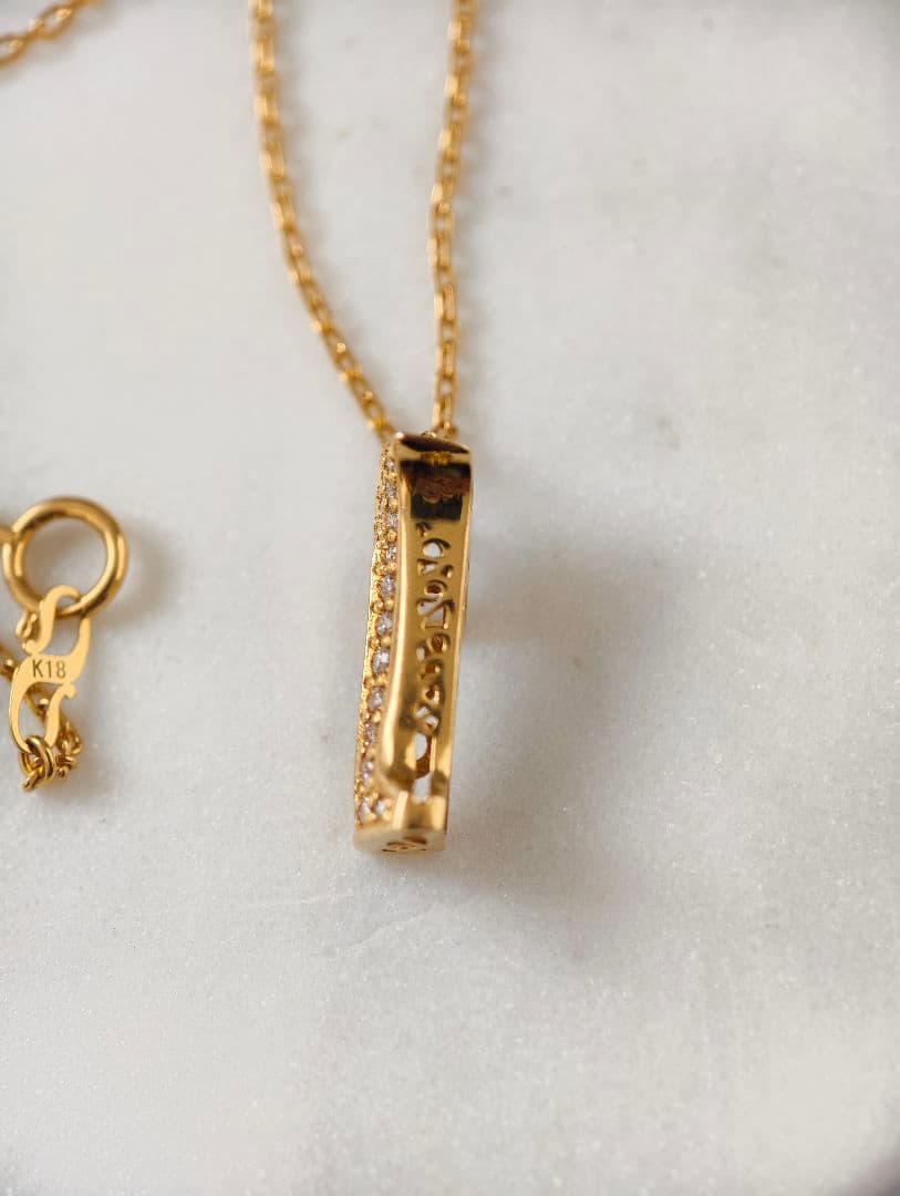 ゆきざき ノンブル ダイヤ ネックレス K18 0.17ct ギャランティ付属