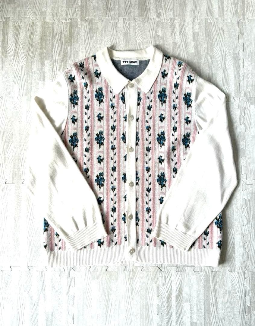 tttmsw】flower jacquard Knit cardigan - メルカリ