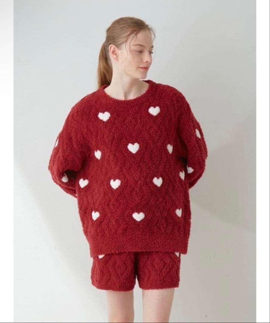 【新品未使用】gelato pique ハートアランプルオーバー&パンツSET gelato pique（ジェラートピケ）の「【HOLIDAY】ハートアランプル