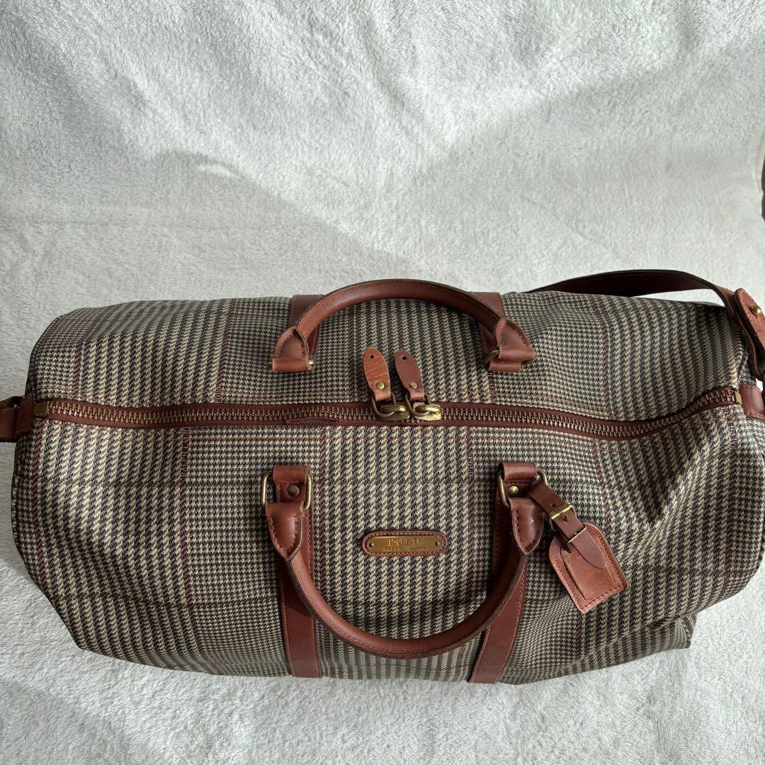ポロラルフローレン ボストンバッグ 2WAY PVCレザー ブラウン ハンド