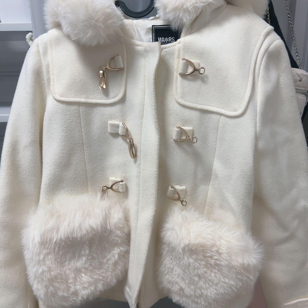 MARS マーズ ファーポケットショートコート 量産型 ホワイト コート