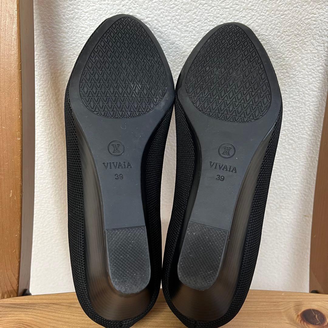 VIVAIA パンプス ウェッジソール ブラック メッシュ ニット ヒール 39