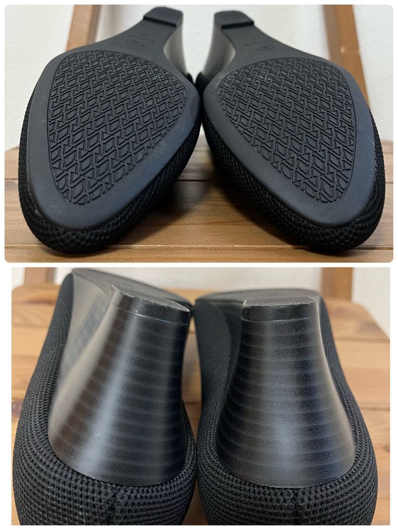 VIVAIA パンプス ウェッジソール ブラック メッシュ ニット ヒール 39