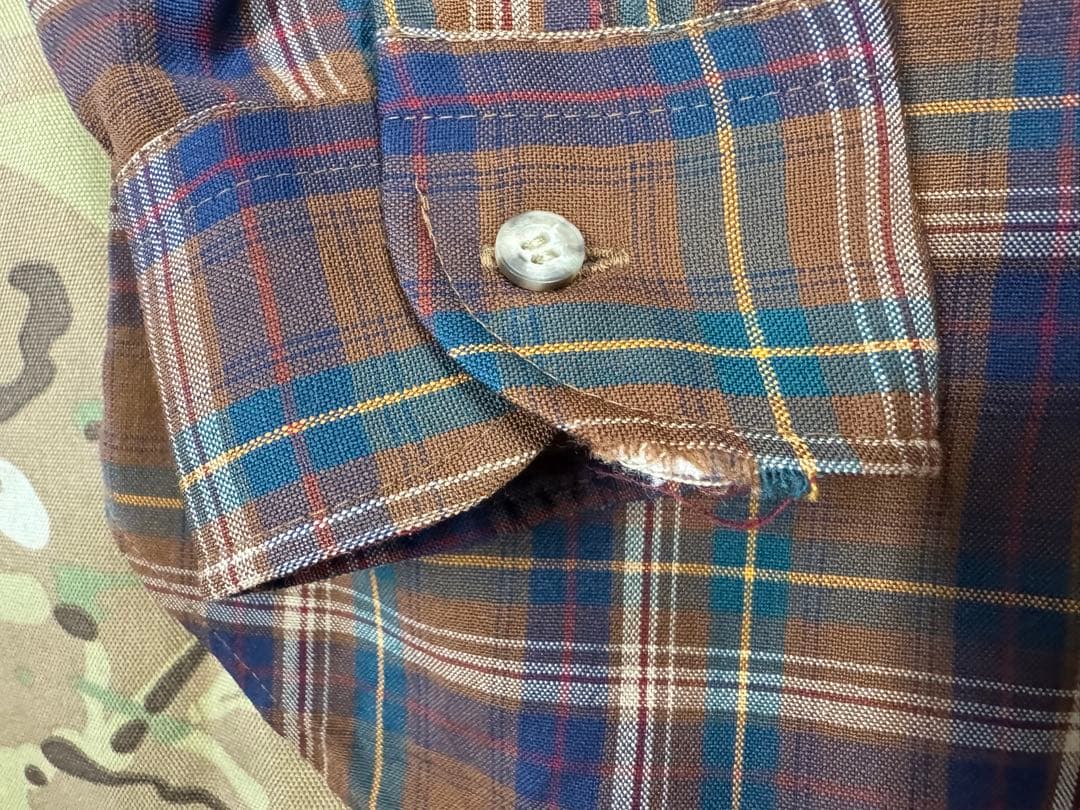 Sir Pendleton L ウールシャツ 70s ブラウン チェック E5615157000