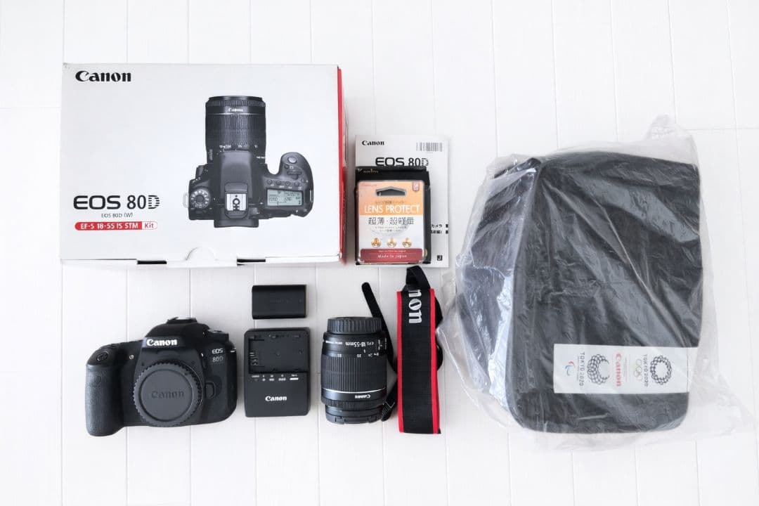 【五輪記念品＆金スト付】EOS80D EF-S18-55IS STMレンズキット 五輪記念品＆金スト付】EOS80D EF-S18-55IS STMレンズキット
