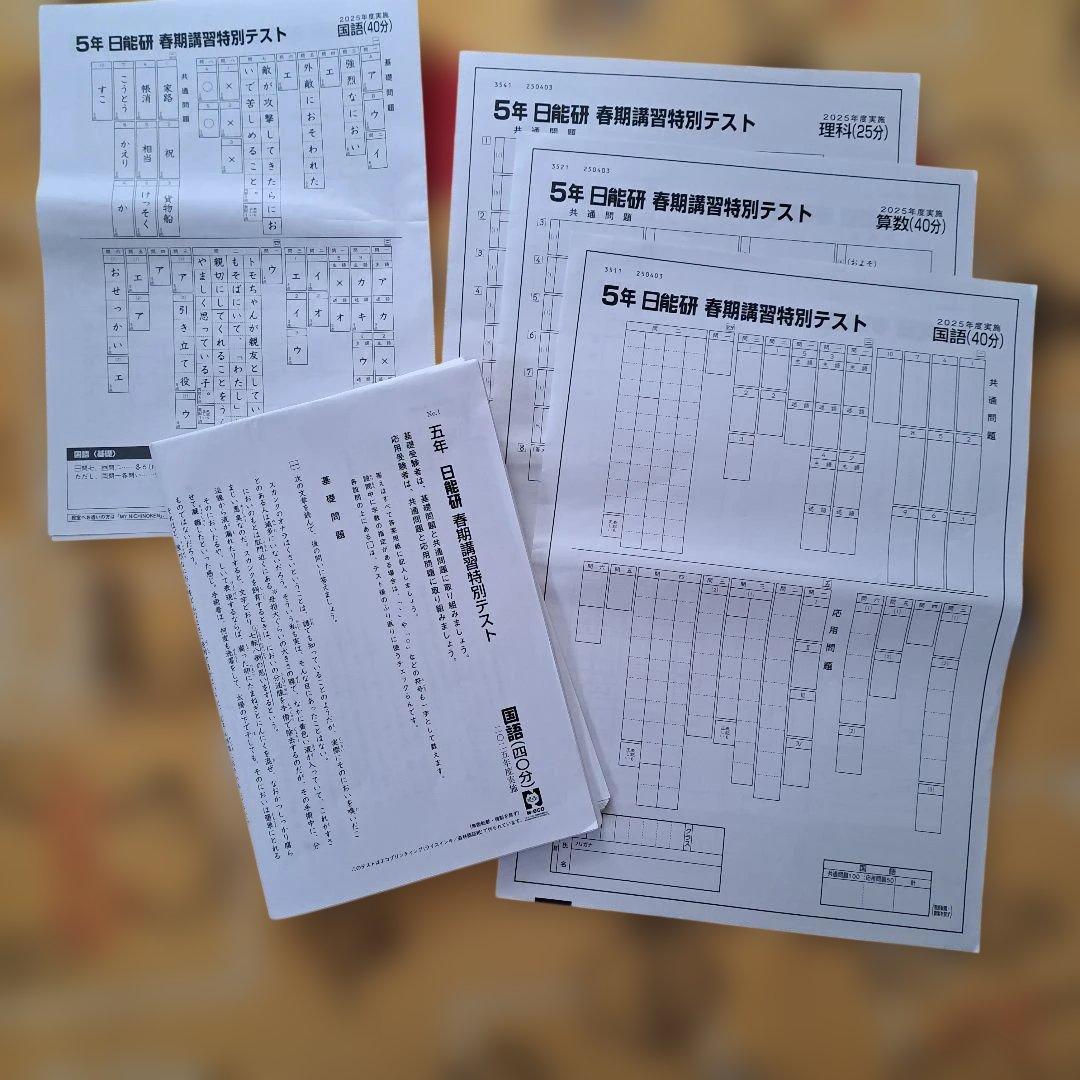 2025年 5年 日能研 春期講習特別テスト - メルカリ
