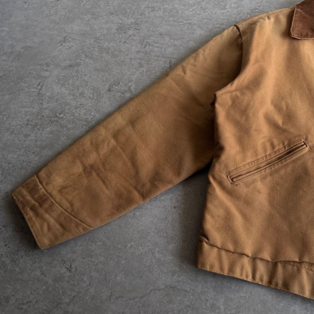 90's□USA製□carhartt【44】デトロイトジャケット ブラウン 短丈