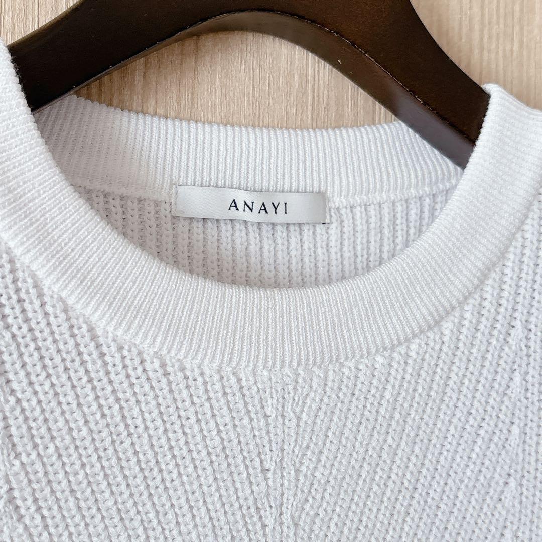 1360】アナイ コットンクルーネックプルオーバー 白 38 春 - メルカリ