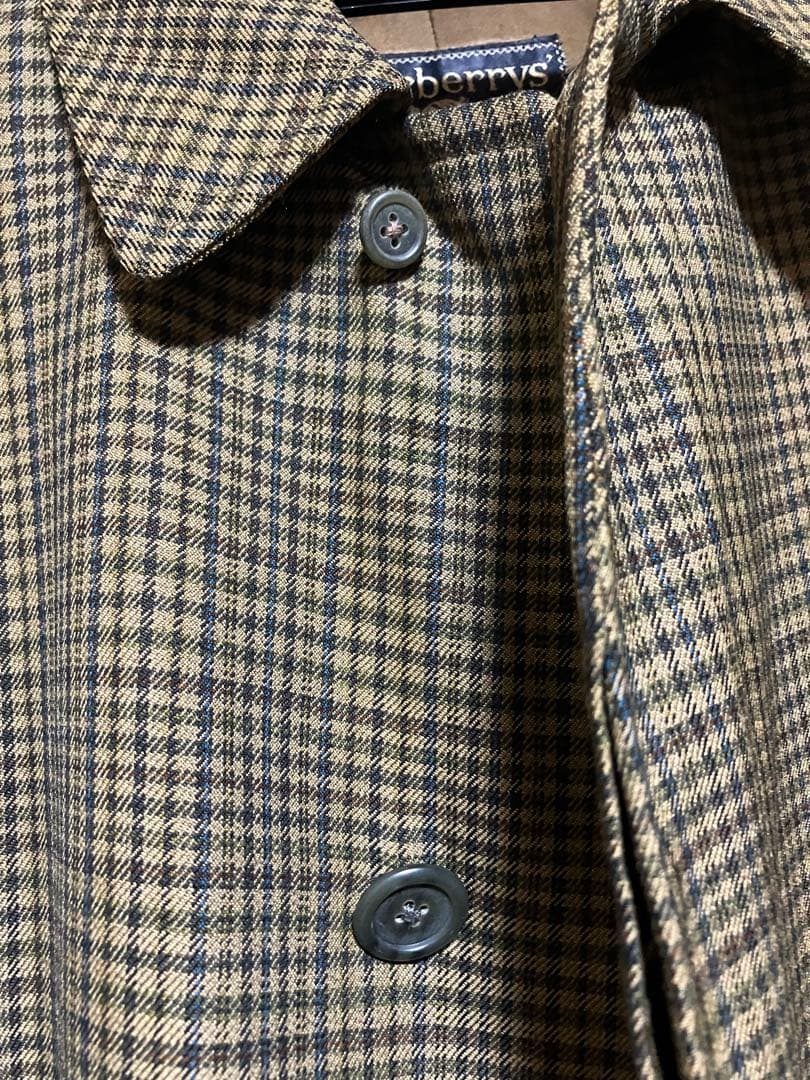 ヴィンテージ バーバリー 一枚袖 ウール ブラウンチェック ツィード