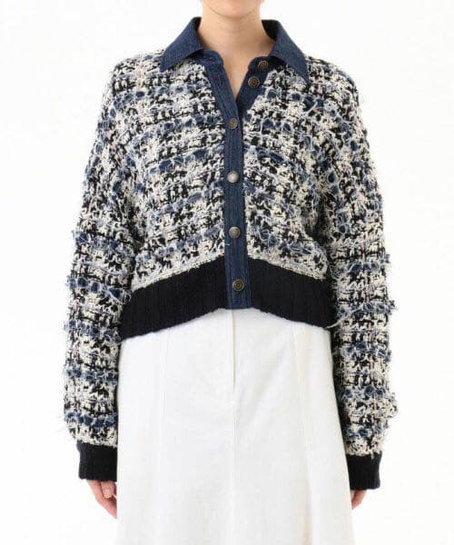 グレース コンチネンタル ツイードデニムニットジャケット - メルカリ