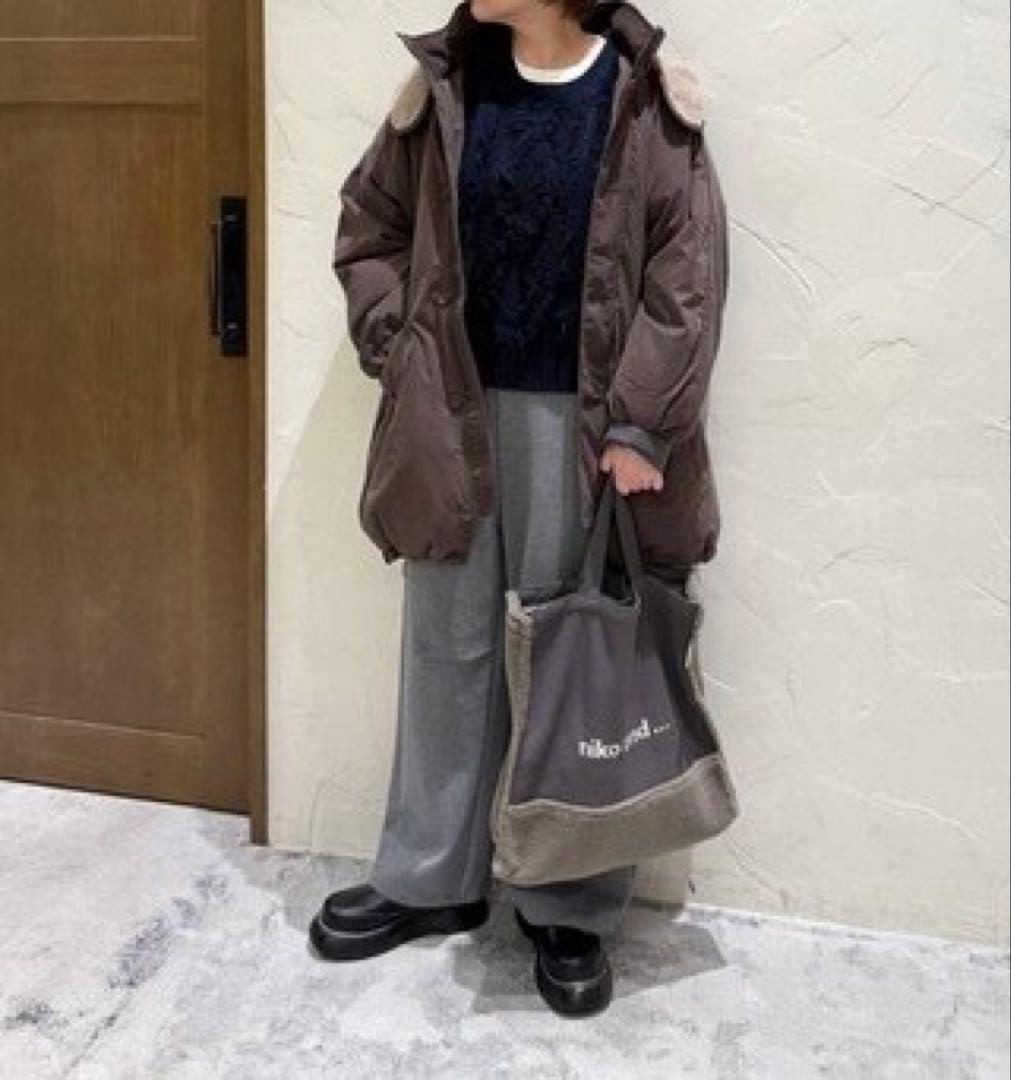 ニコアンド 【撥水加工】アライドふんわりモンスターパーカー ブラウン