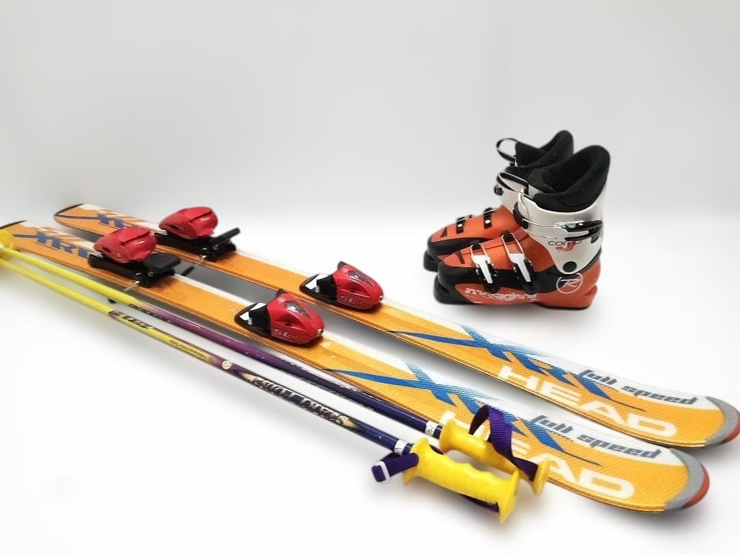 ジュニアスキー4点セット HEAD 117cm ロシニョールブーツ 22cm ジュニアスキー4点セット HEAD 117cm ロシニョールブーツ 22cm