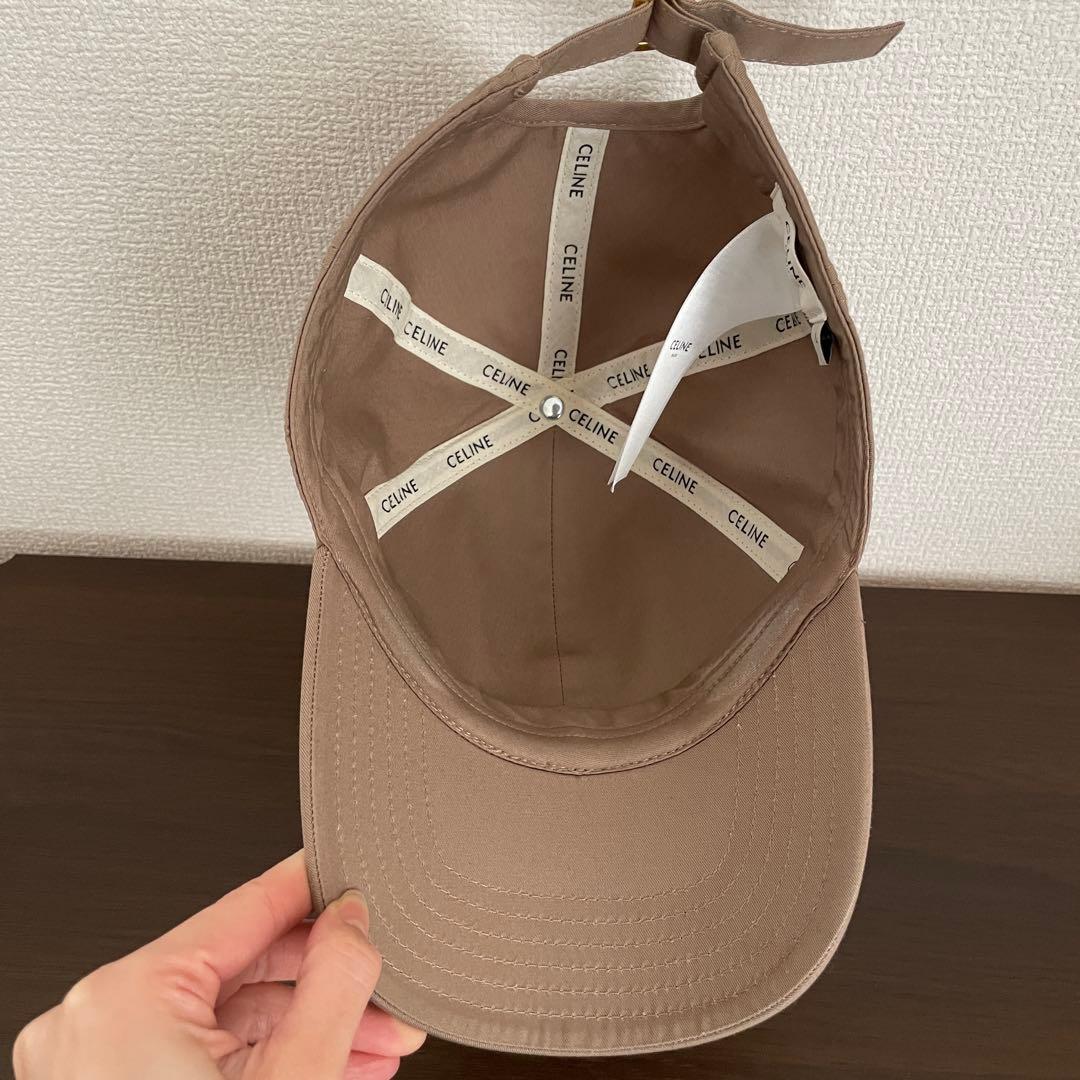 CELINEトリオンフ ベースボールキャップ コットン グレージュ L - メルカリ