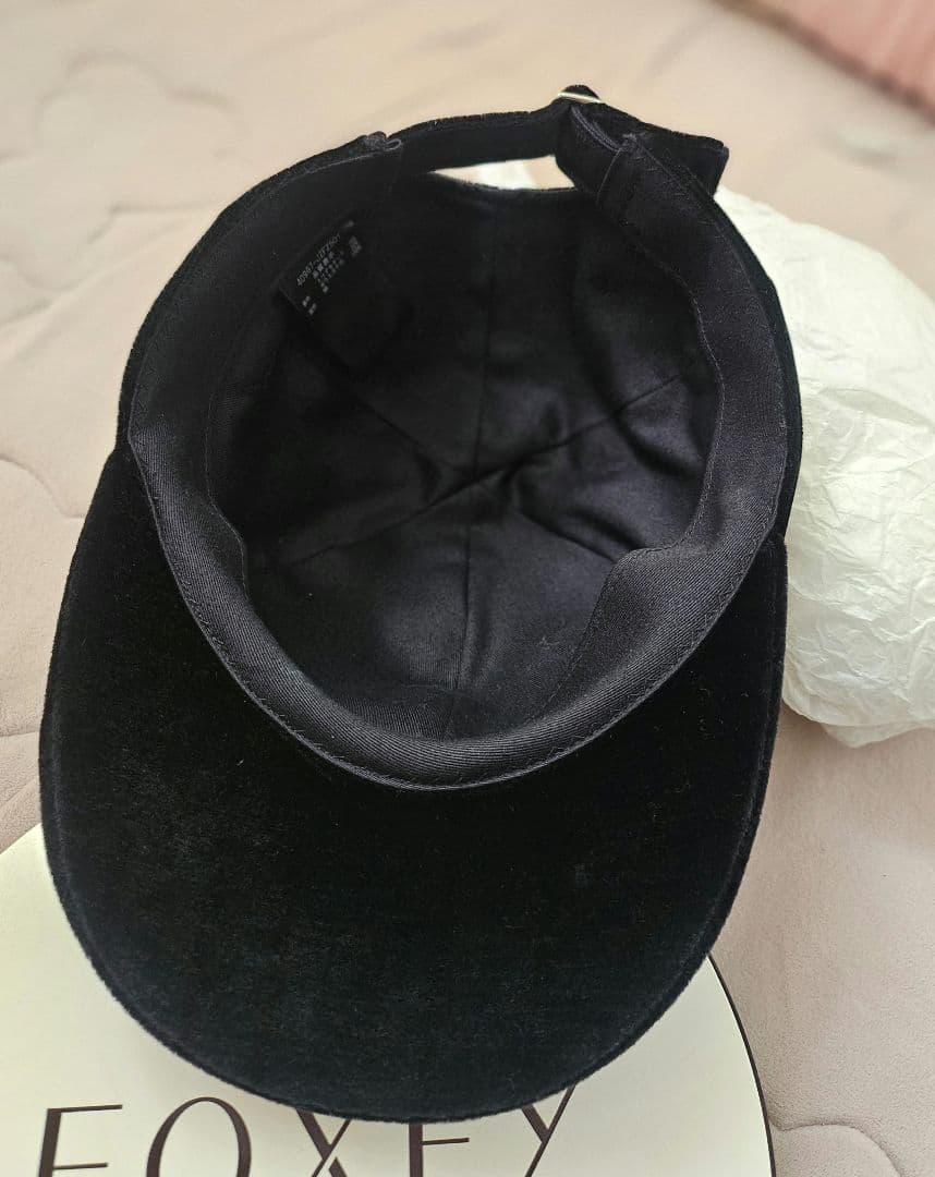 FOXEY❤️人気ベロアキャップ ベルベットブラック 未使用 FOXEY