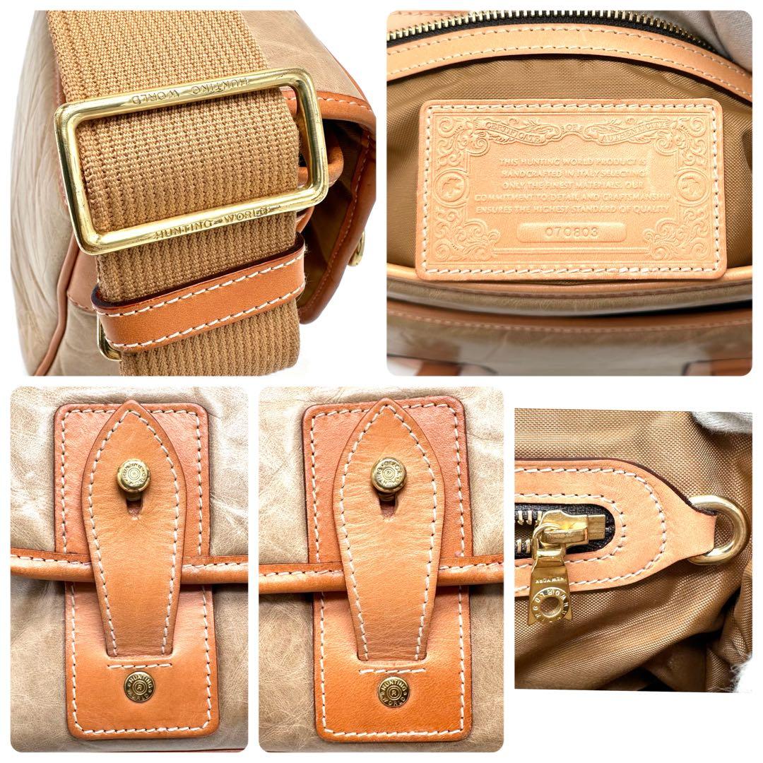 希少】ハンティングワールド メッセンジャーバッグ バチューレザー