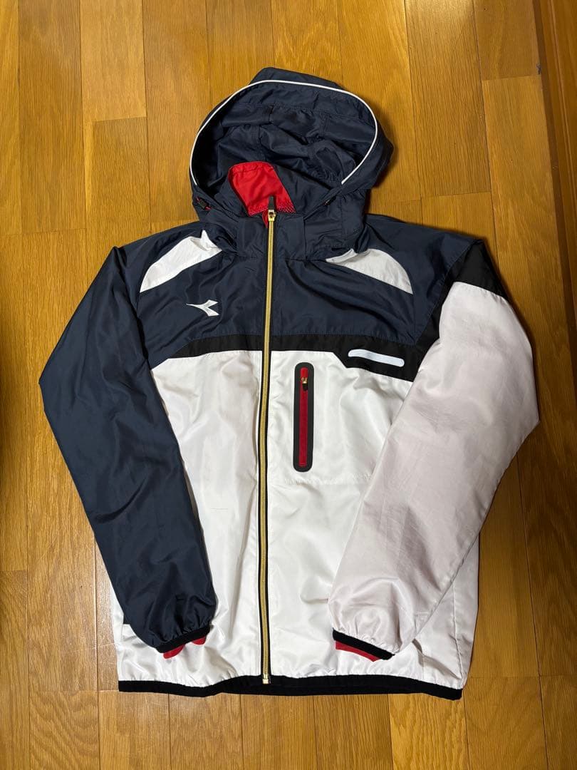 diadora フルジップジャケット SS ネイビー/ホワイト/レッド - メルカリ