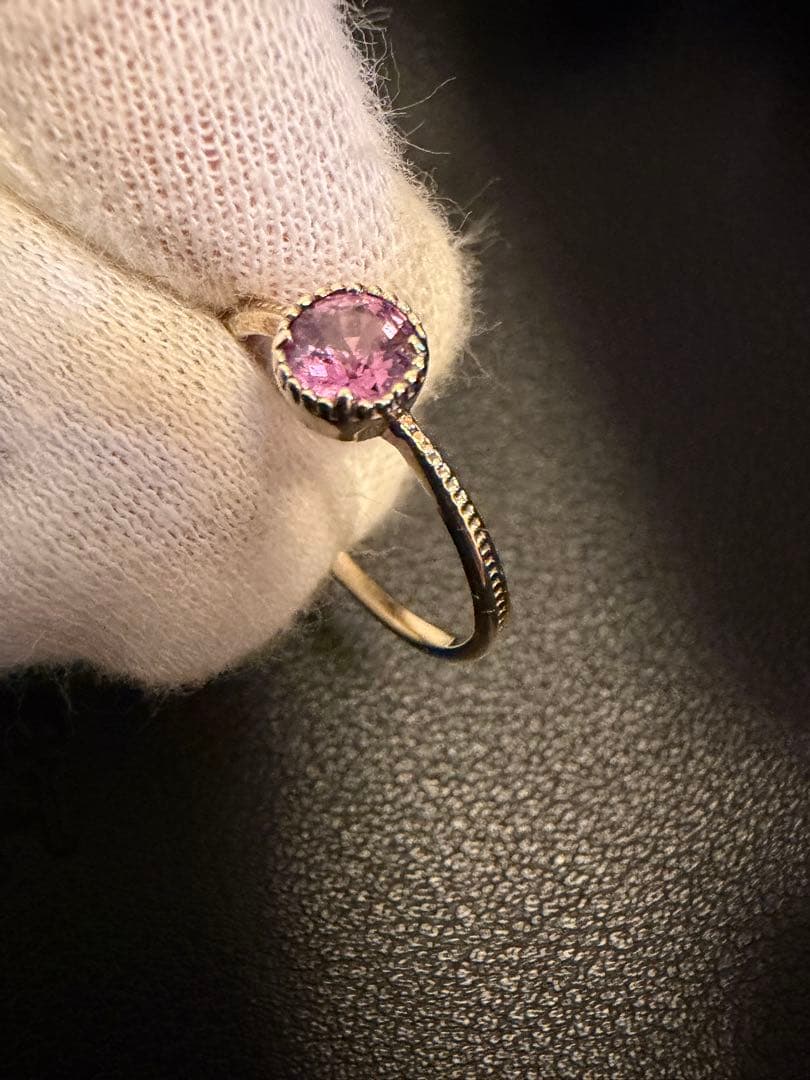 ピンクサファイアリング　0.473ct K10 ホワイトゴールド　11号