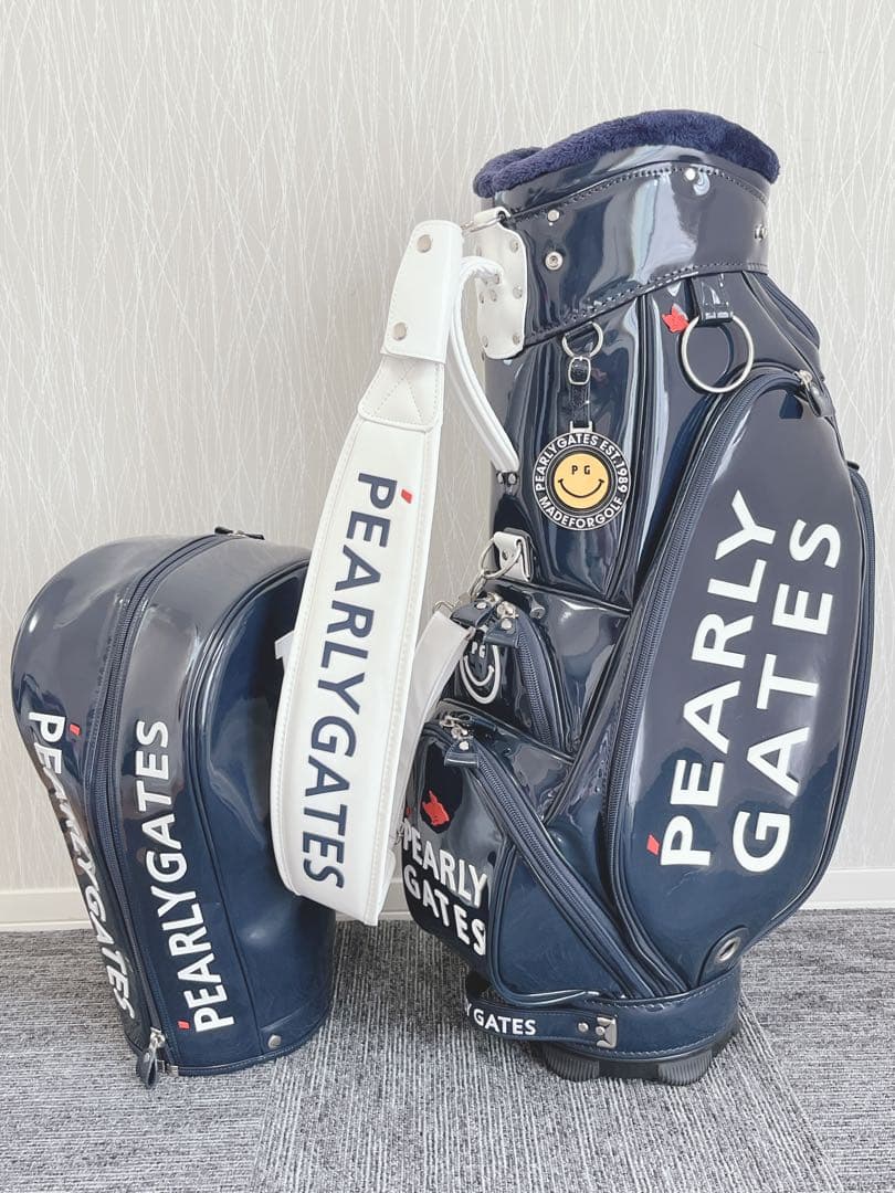 ほぼ未使用❗️ パーリーゲイツ 9型 エナメル キャディバッグ 大変希少