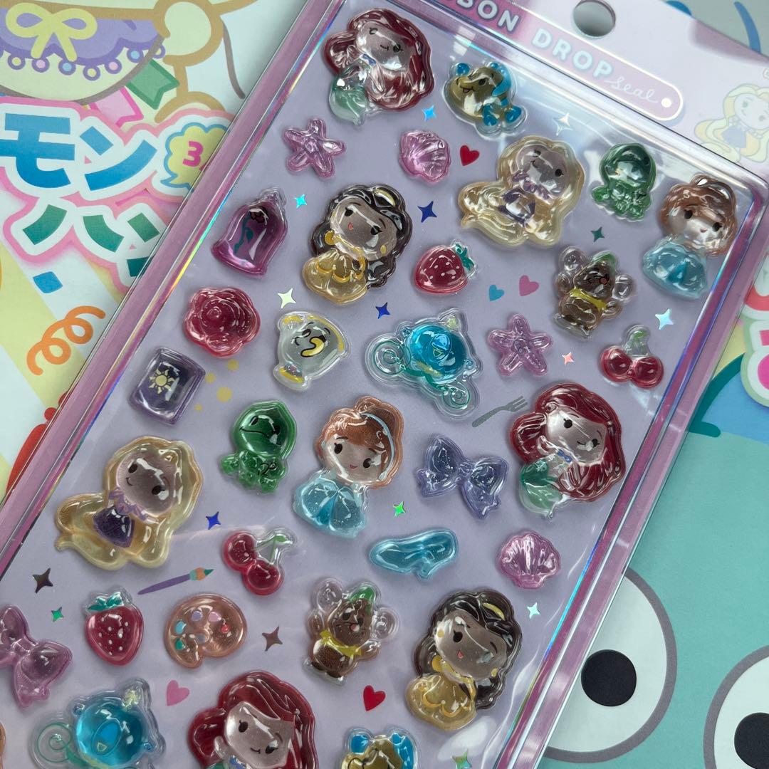 ディズニー第2弾 プリンセス ボンボンドロップシール 正規品