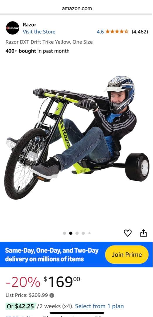 ち*こ様 ドリフトトライク Razor DXT Drift Trike イエロー