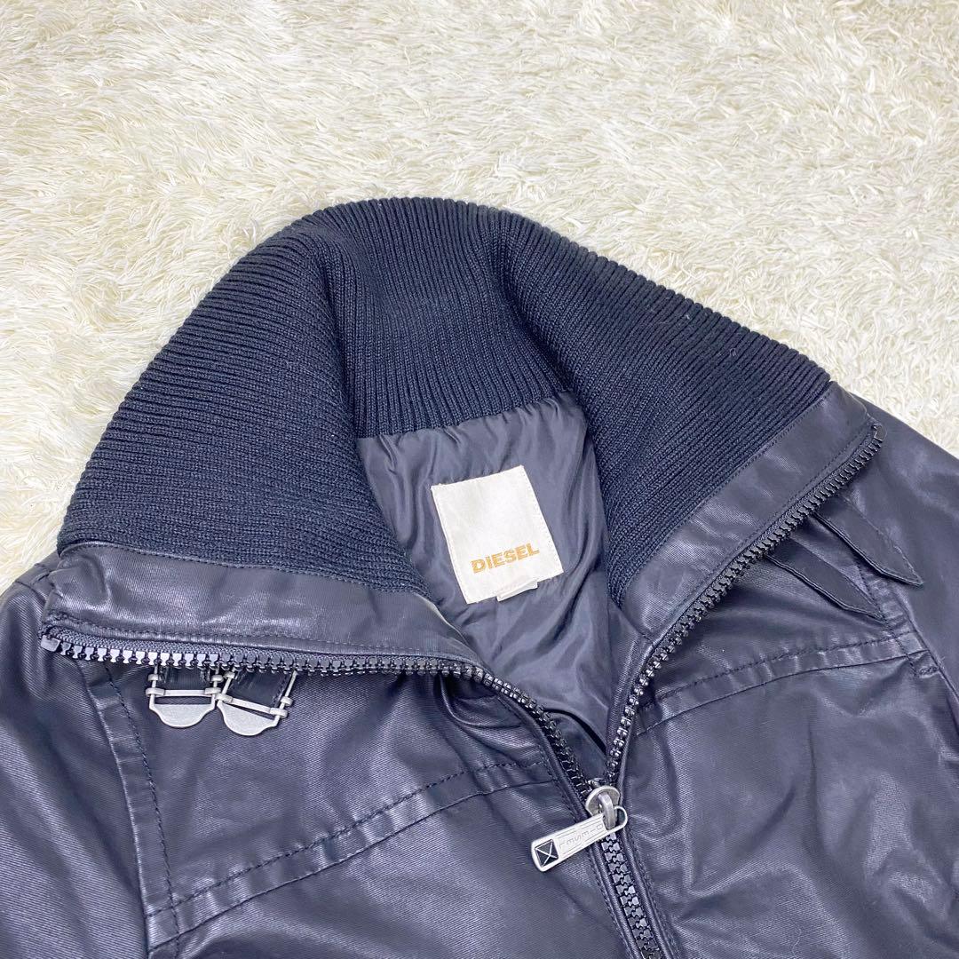 美品 ディーゼル ライダース ハイネック ブルゾン コーティング