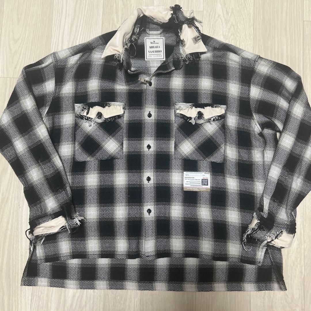 ミハラヤスヒロ Partly Damaged Shirts チェックシャツ 44 - メルカリ