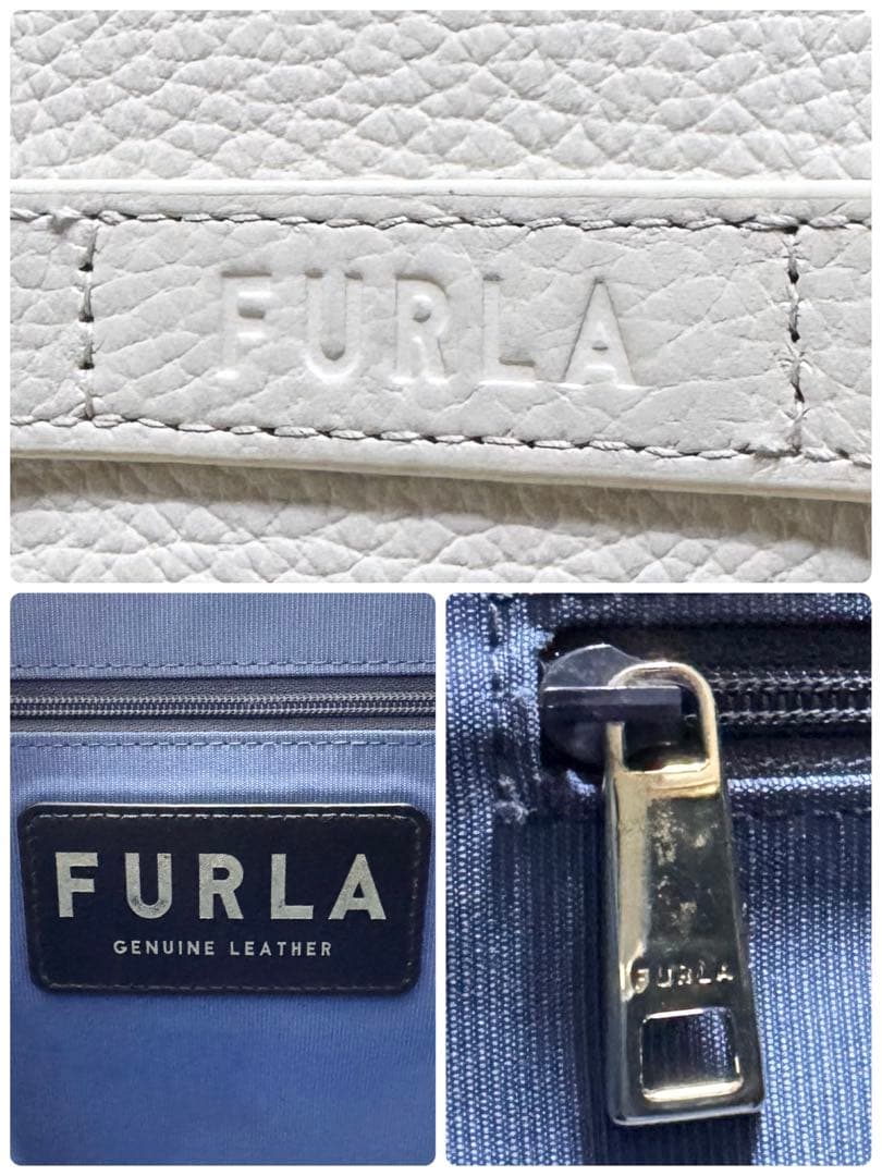 フルラ ジョーヴェ トートーバッグ ビジネス ホワイト シボ革 大容量