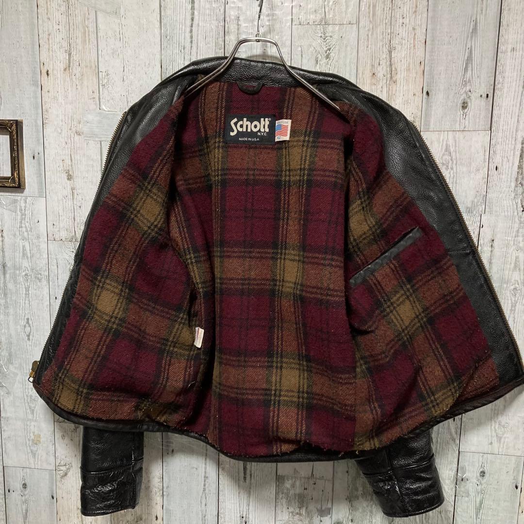 Schott ショット シングルライダース 42 ダークブラウン 681 - メルカリ