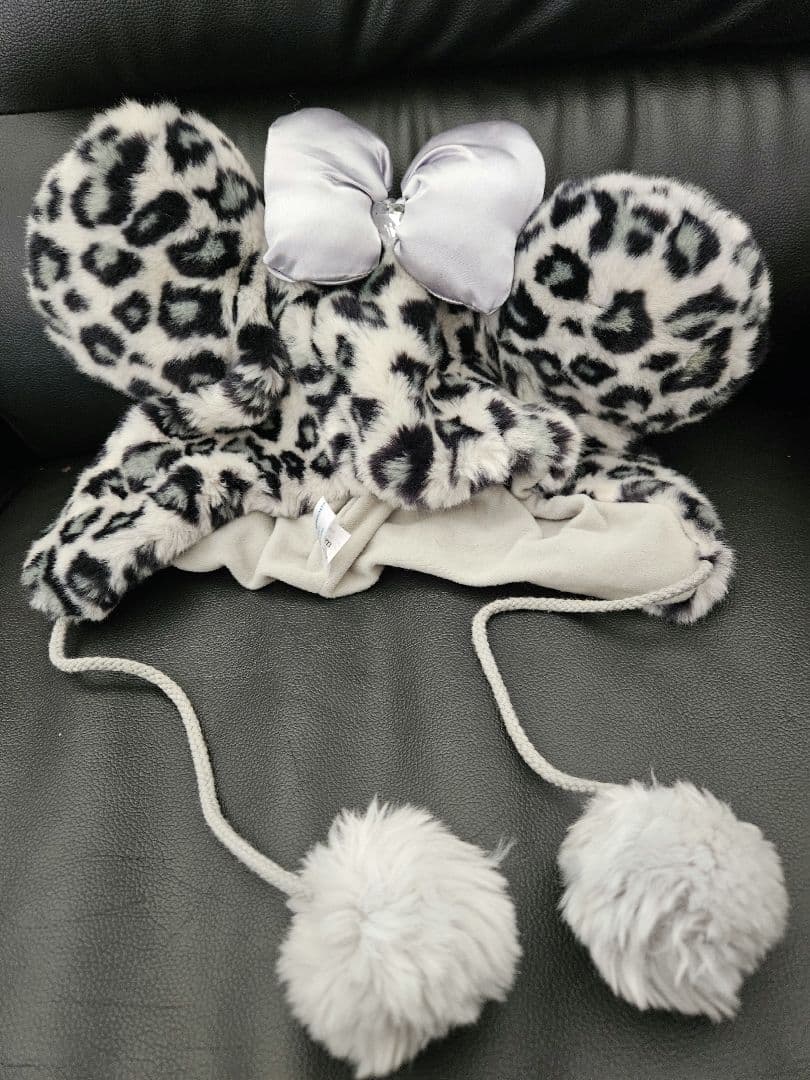 ディズニー ファンキャップ レオパード柄 ヒョウ柄 ミニー グレー