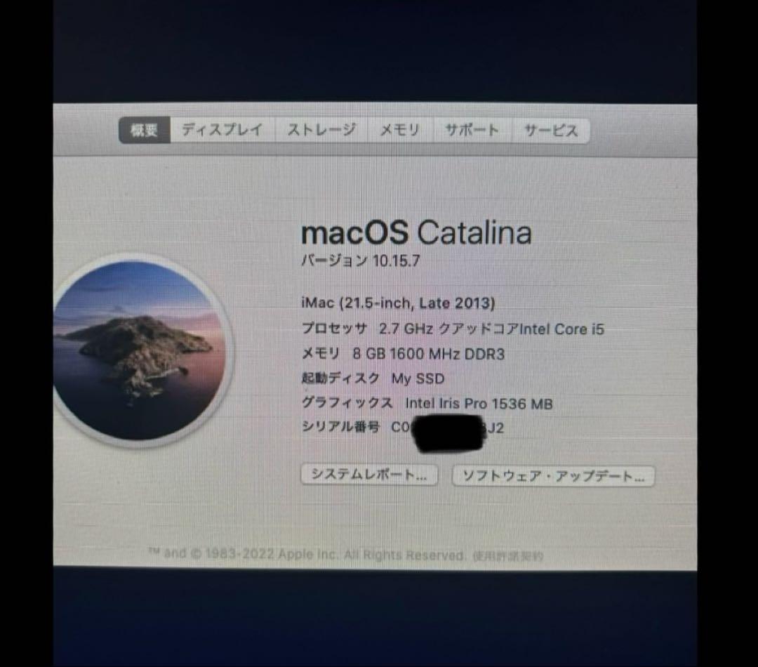 Macデスクトップ iMac(21.5inch, Late 2013)8GB RAM, 1TB HD