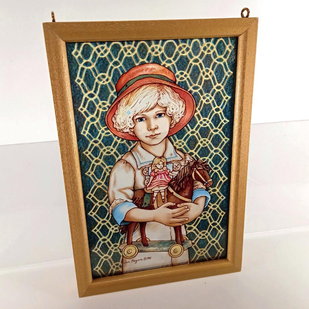 新品ジャン・ハガラ ステンドグラス 少女とお人形 ジョディ グラス