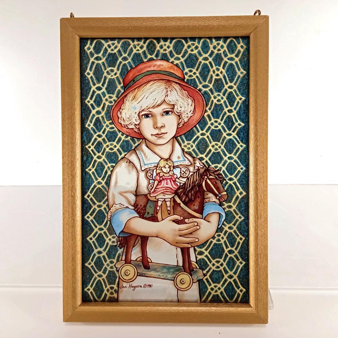 新品ジャン・ハガラ ステンドグラス 少女とお人形 ジョディ グラス