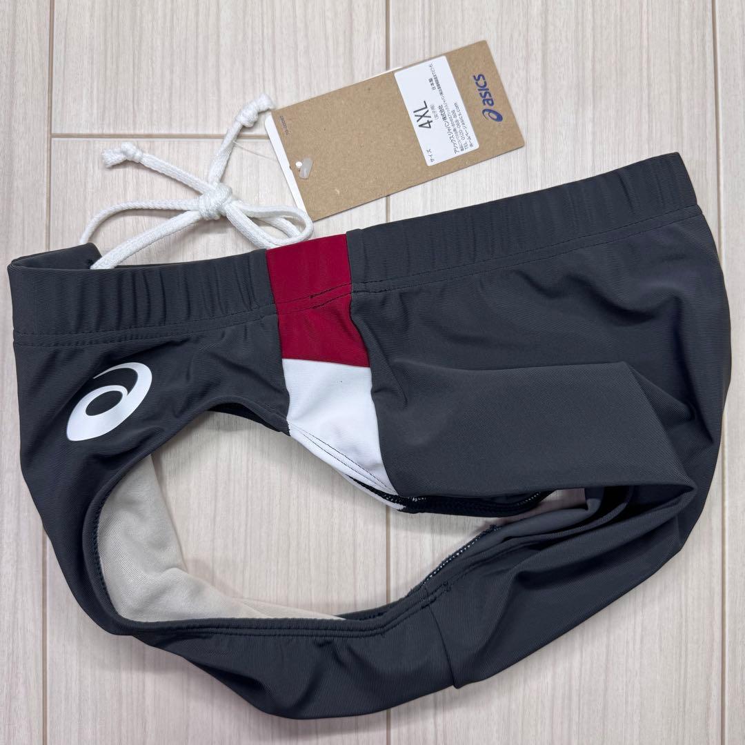 アシックス 女子陸上レーシングショーツ 4XL ダークグレー×エンジ