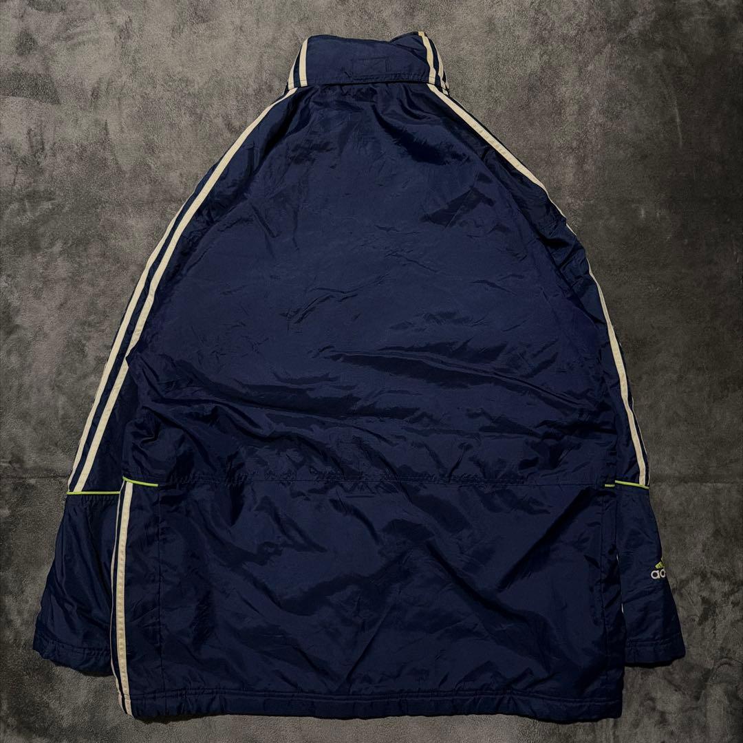 90s 万国旗タグ アディダス ナイロンジャケット ベンチコート 刺繍