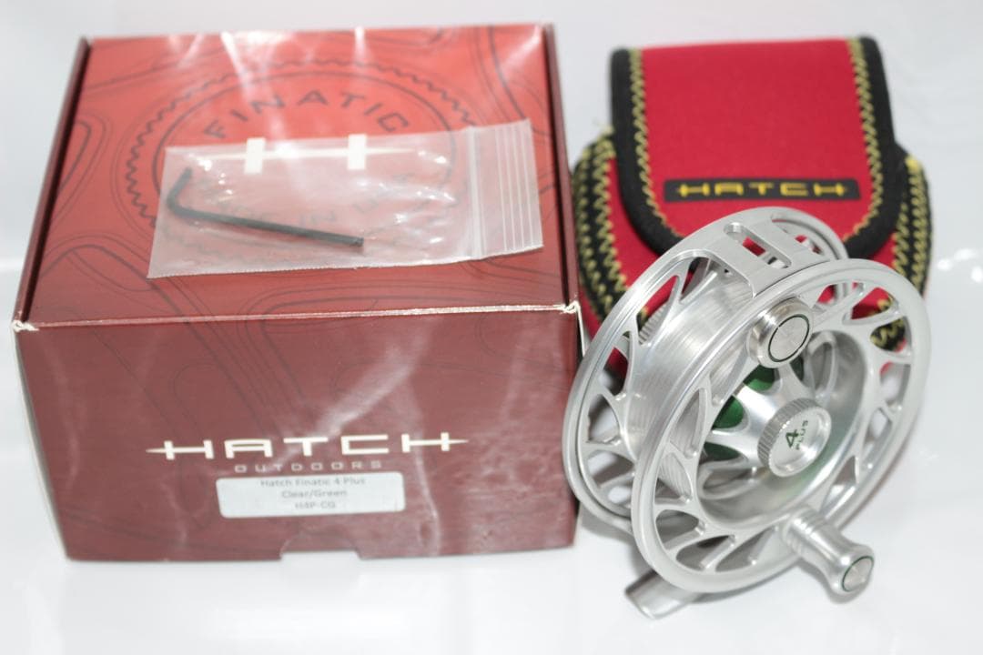 ハッチ　Hatch　Finatic　4Plus　銀/緑　3-5番　箱ケース付き HATCH GEN FINATIC ハッチリール