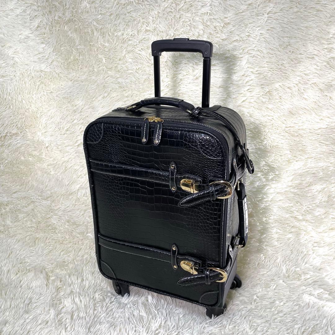SWANY スワニー クロコ型押し キャリー ブラック - メルカリ