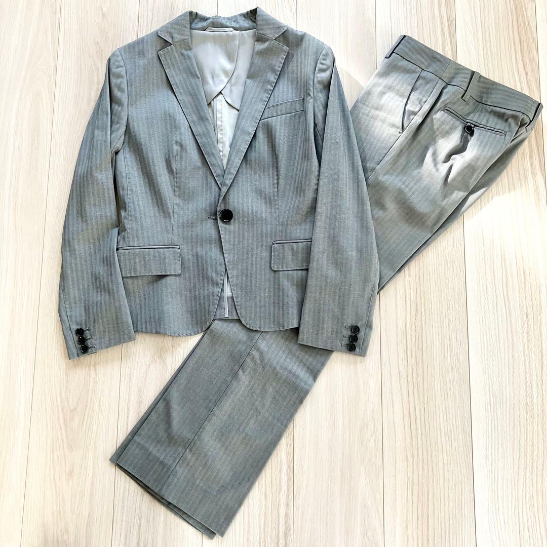 匿名配送】スーツカンパニー パンツスーツ上下セット レディース 灰色