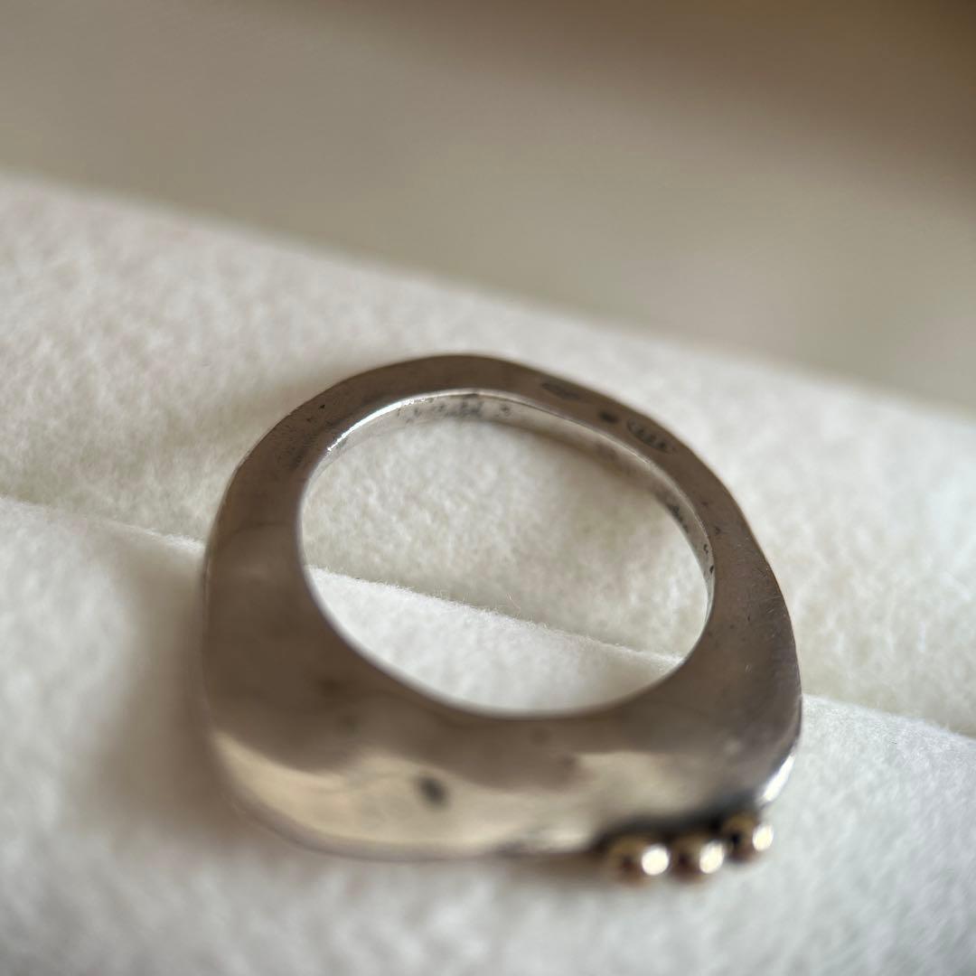 H.P.FRANCE ロザマリア シルバー925 デザインリング 3ボール指輪⑤