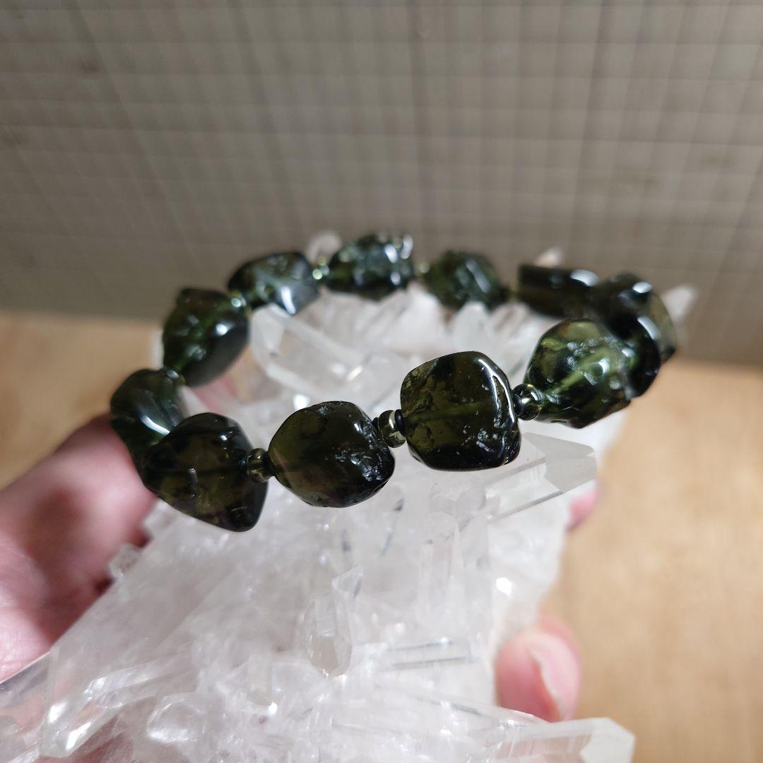 ☆バーディー様分☆最高品質モルダバイト　ナゲットラフカット 日本彩珠鑑別書付き