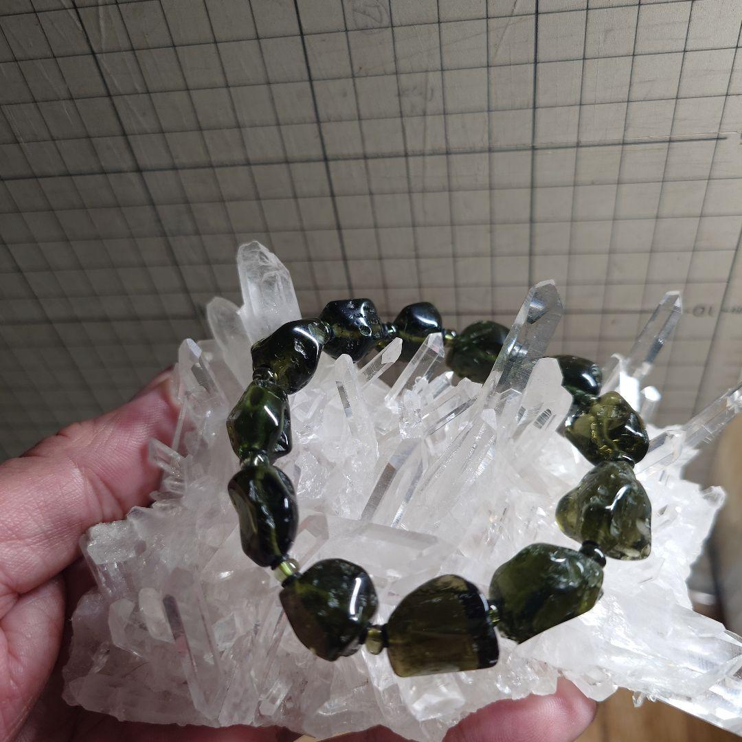 ☆バーディー様分☆最高品質モルダバイト　ナゲットラフカット 日本彩珠鑑別書付き