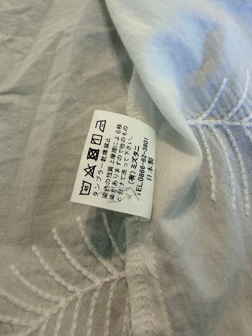 未使用】BLUE TRICK エンブロイダリー長袖シャツ リーフ 刺繍 - メルカリ