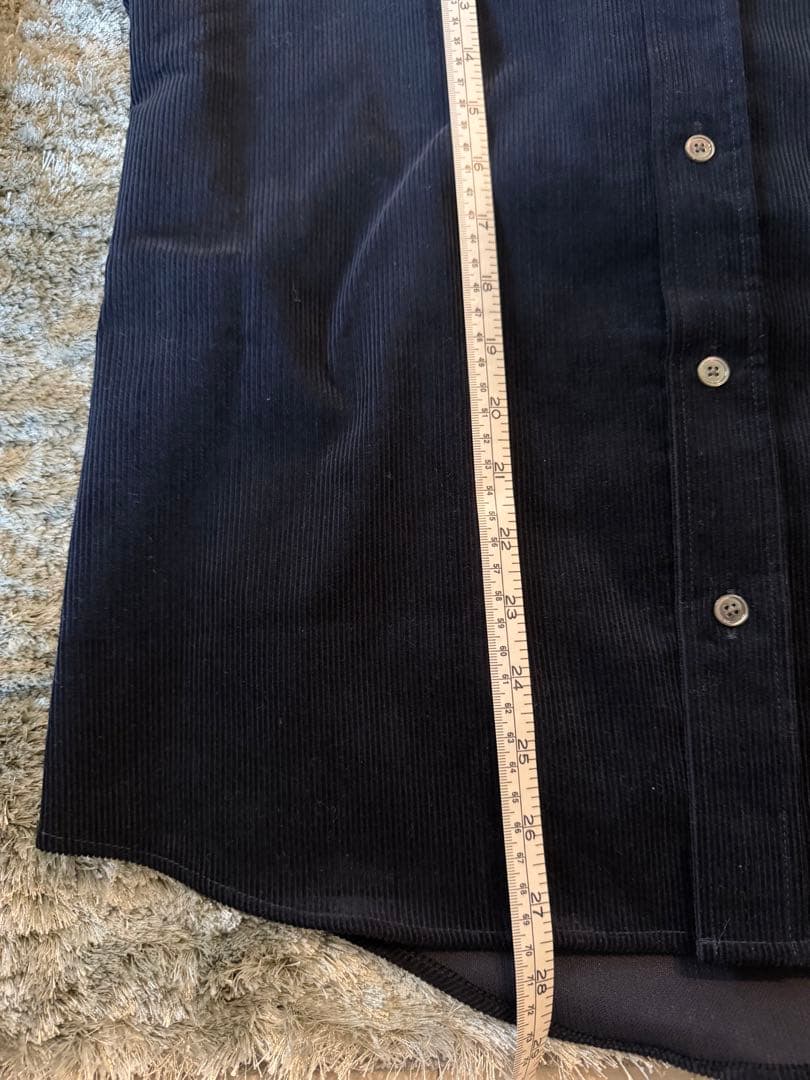 ami parisネイビー コーデュロイ長袖シャツ XS - メルカリ