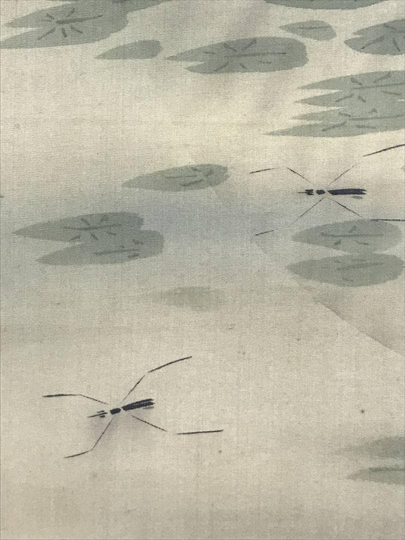 【真作】春篁/池畔之初夏/芦に小禽図/花鳥図/鳥図/掛軸/名家伝来/AC-295