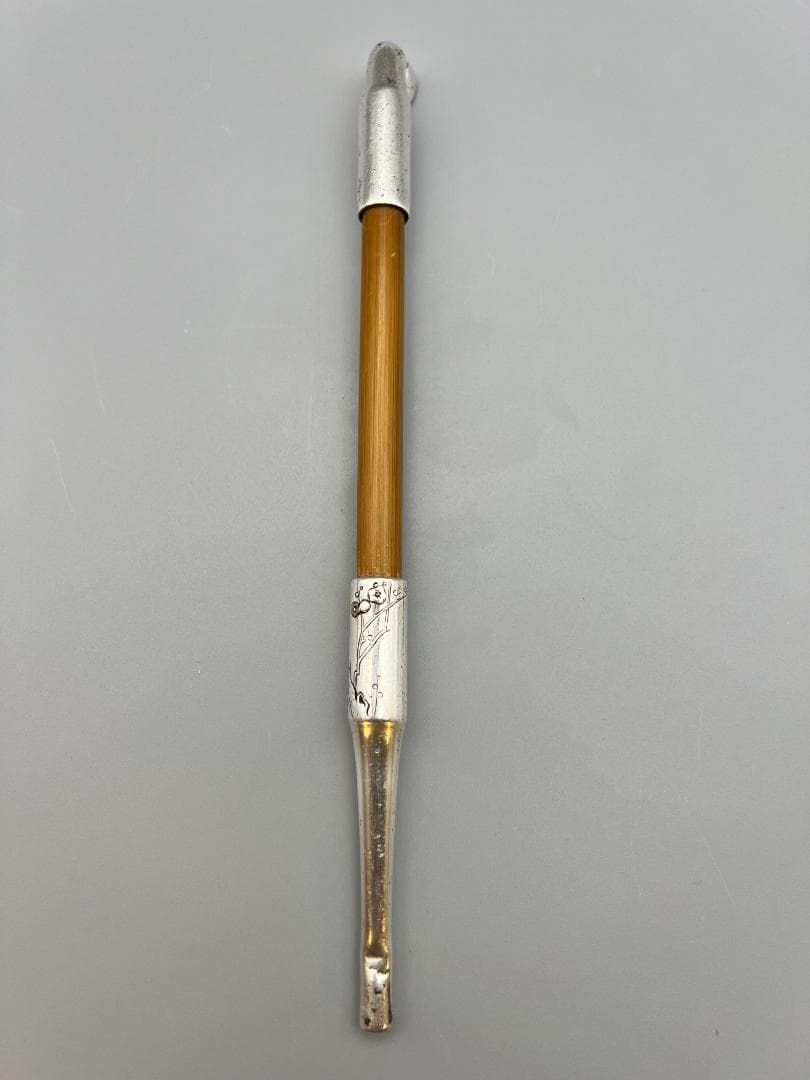 銀製 煙管 キセル 梅図 銀細工 アンティーク 重量約29g