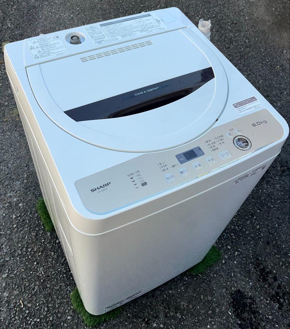シャープ洗濯機 6.0kg おしゃれ着コース　節水　風乾燥機能付き　2023年製